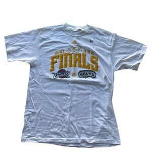 Adidas NBA 2007 Finals Cleveland Cavs San Antonio Spurs T-Shirt White Medium NWT